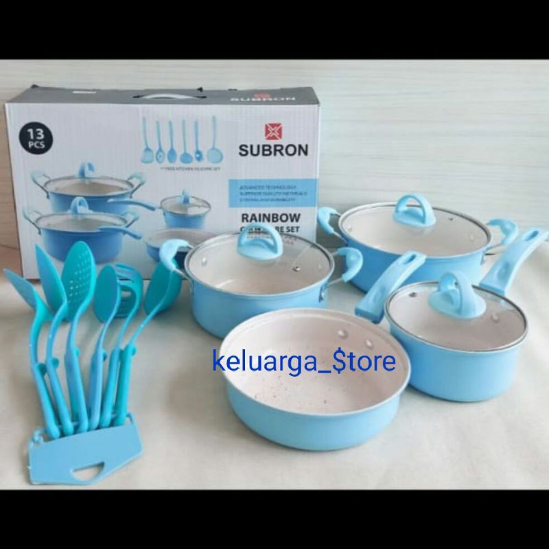 panci teflon  cookware set murah 13 pcs bmw / subron / inf