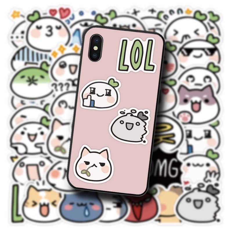 Lucu Lailai stiker Kartun ekspresi alat tulis Jurnal bahan phone case Cangkir air anak tangan Buku s