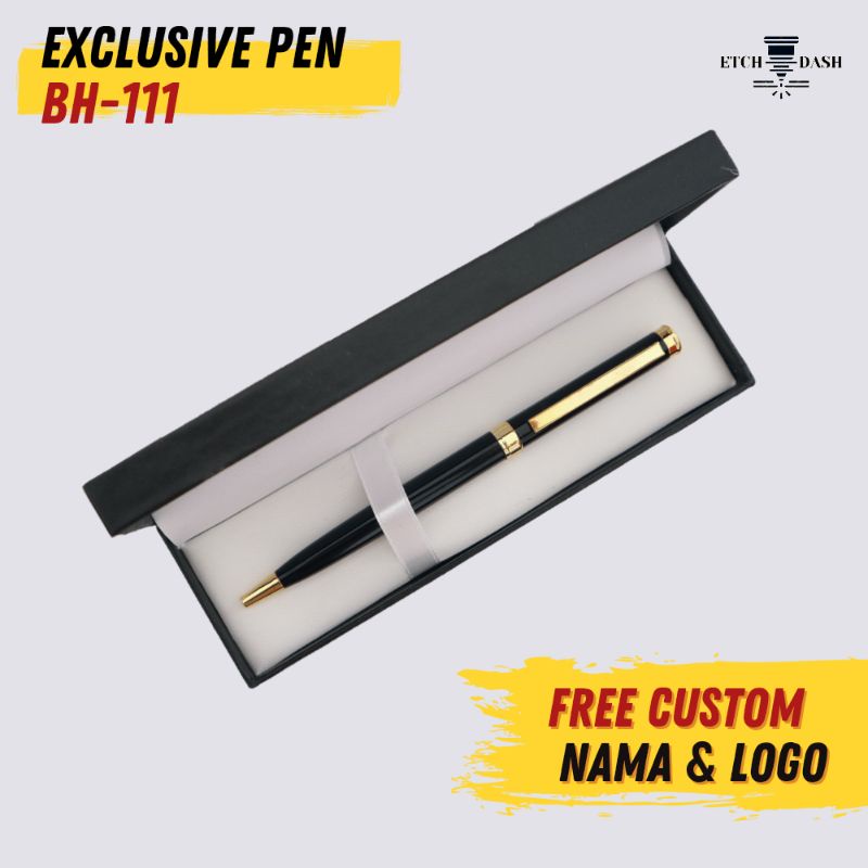Pulpen Eksklusif Free Custom Nama/Logo + Box | Pulpen Custom | Pulpen Promosi - Exclusive Pen BH-111