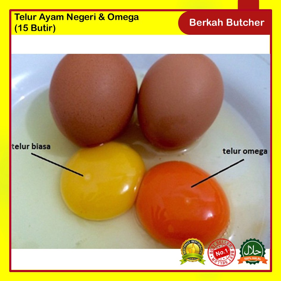 Telur Ayam Negeri dan Omega (15 butir) Berkah Butcher