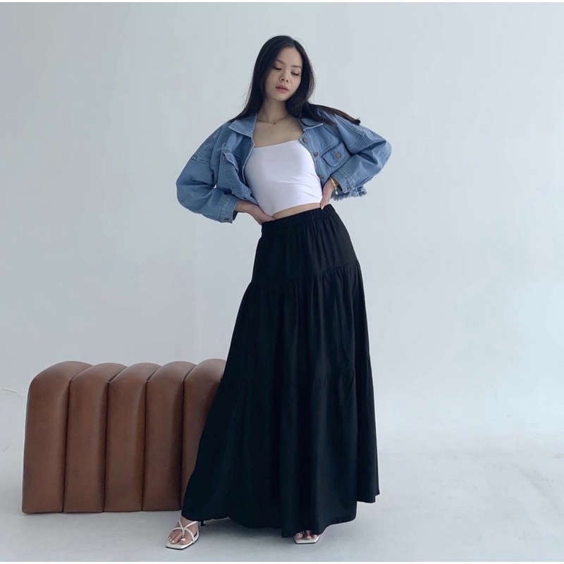 VIONA MAXI SKIRT PREMIUM KOREA - ROK HIJAB FRIENDLY - BASIC SKIRT - ROK PANJANG WANITA - ROK KONDANGAN - HADIAH / KADO ULTAH WANITA