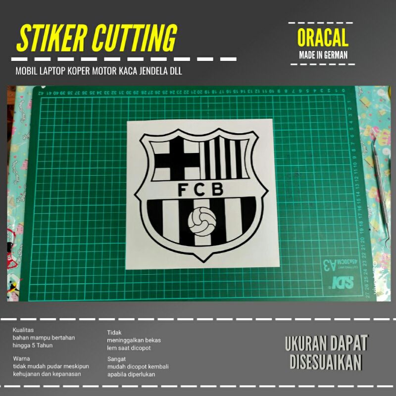 STIKER BARCELONA CUTTING BAHAN ORACAL CUSTOM