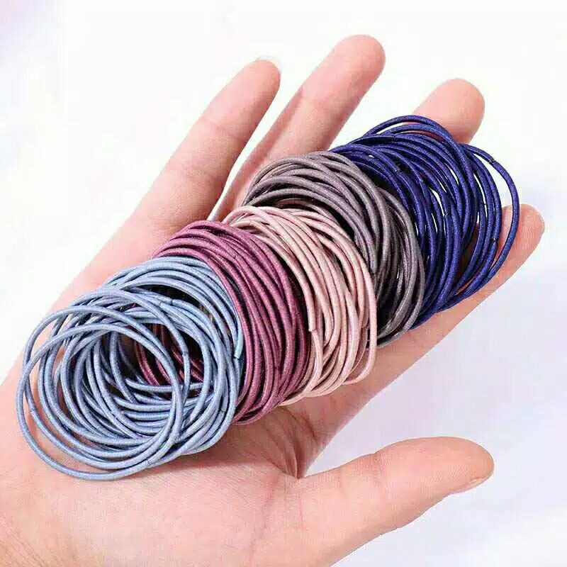 5 PCS IKAT RAMBUT ELASTIS BAHAN NYLON