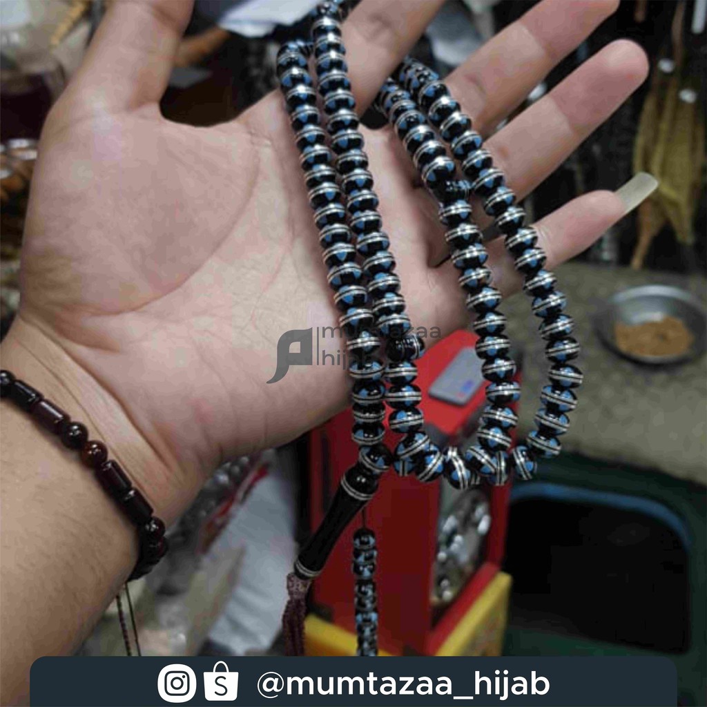 [ORIGINAL MESIR] Tasbih Kokka Kokah Kaukah Fukaha Lapis Perak 99 Butir Dim 9 mm - PREMIUM