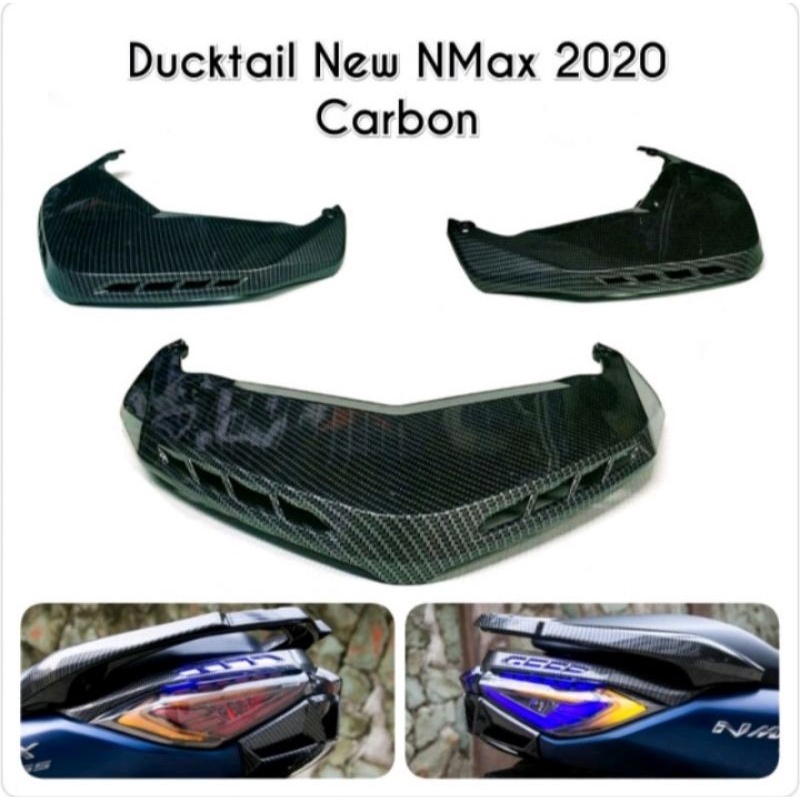 DUCKTAIL TUTUP ATASAN LAMPU YAMAHA ALL NEW NMAX 2020 2021 MERK NEMO CARBON