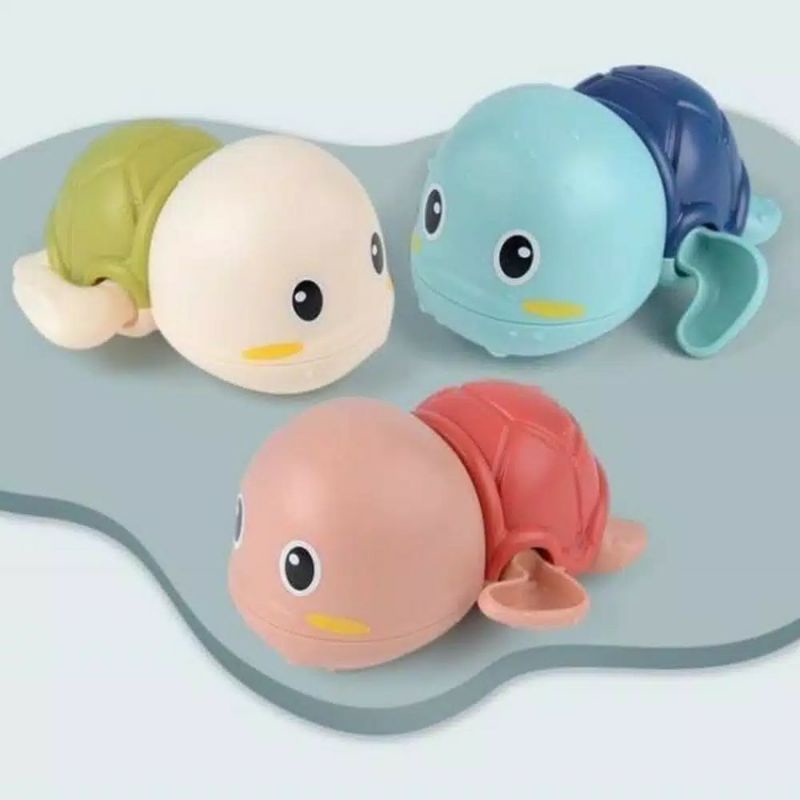 Mainan Mandi Anak Bayi Bentuk TURTLE KURA KURA Berenang Di Kolam Renang / Bak Mandi Mainan Air Lucu