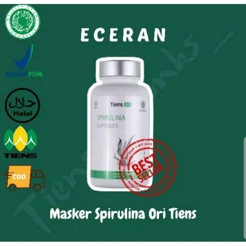 MASKER SPIRULINA TIENS ECER| ORIGINAL TIENS | MASKER PREMIUM| MASKER SPIRULINA HERBAL | MASK PREMIUM