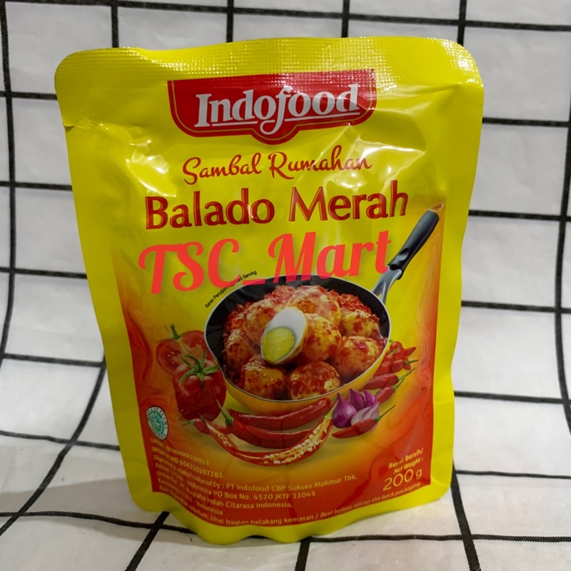 

Indofood Sambal Balado Merah 200gr/ Sambal Indofood Balado Merah/Indofood - Sambal Balado Siap Saji ala Rumahan/Indofood sambal rumahan balado merah / hijau 200 gram