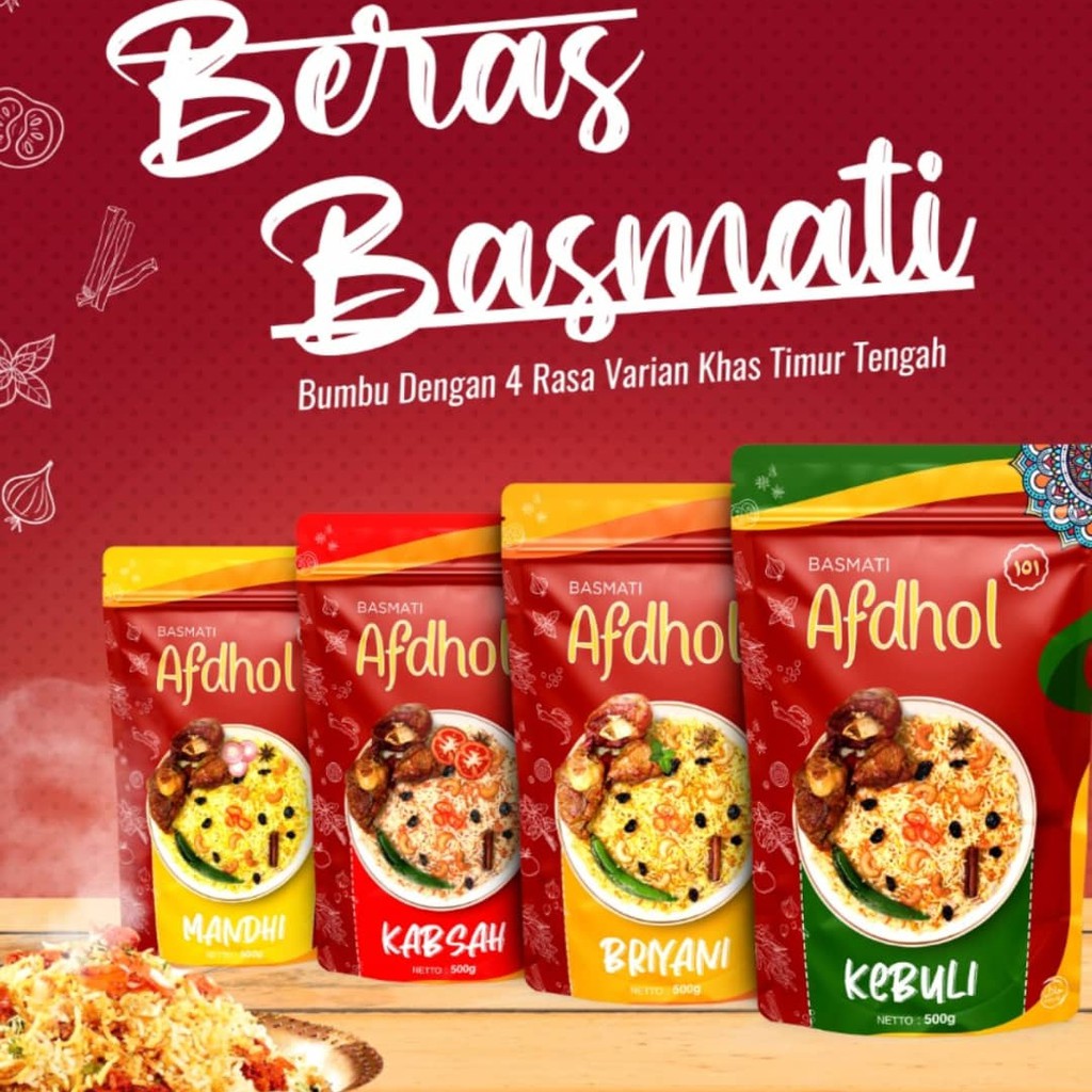 Paket Beras Basmati Nasi Mandhi Kebuli Briyani Lengkap Bumbu 500 Gram Afdhol 151