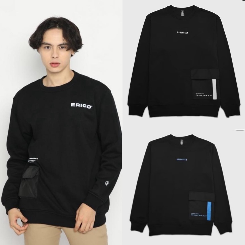 Sweater Crewneck Pocket Distro Pria dan Wanita