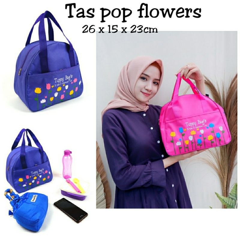 TAS POP FLOWER / TAS BEKAL MAKAN / LUNCH BAG / HAND BAG /  TAS JINJING / TAS TRAVEL / TAS SEKOLAH