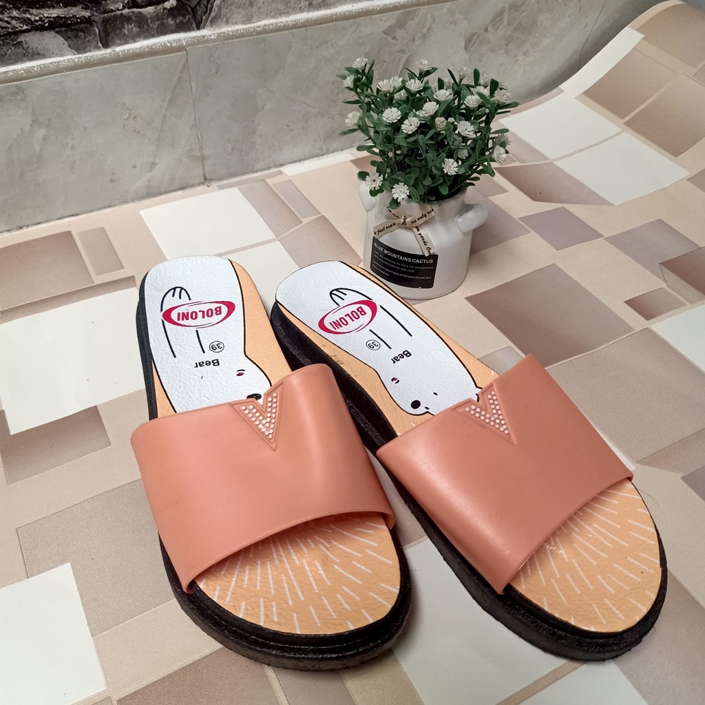 sandal wanita terbaru sendal flat sandal perempuan slipon sandal cewek sandal lucu sandal rumah