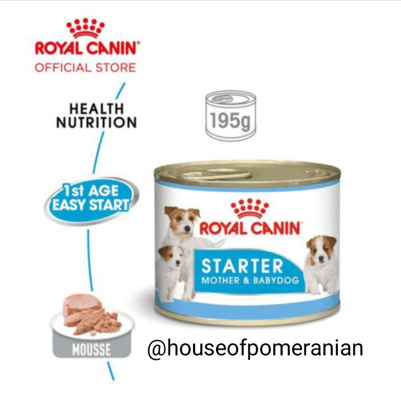 royal canin starter mousse wet food 195gr dog food makanan basah anak anjing induk hamil menyusui bubur bayi dog