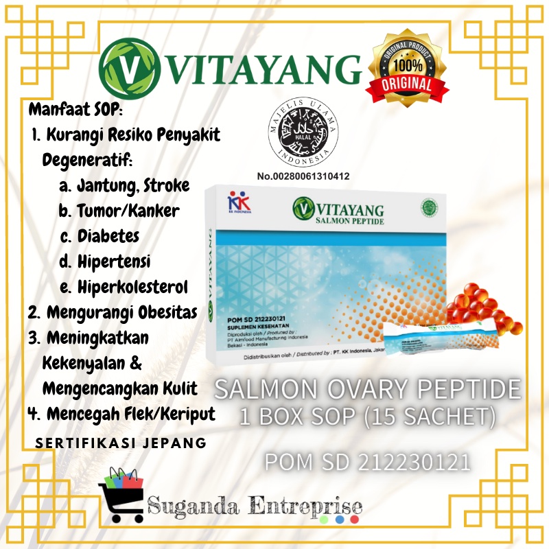 Vitayang SOP Salmon Ovary Peptide Sertifikasi Jepang (15 Sachet @3 gr)
