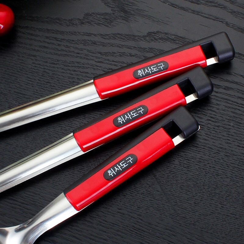 Stainless Steel Spatula/Sendok Sup Gagang Merah Peralatan Dapur Spatula Korea Alat Masak