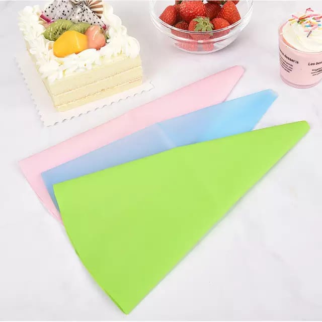 Silicone Piping Bag Segitiga Reuseable Kantung Piping Bag untuk Kue Dipakai berulang Silicone Cake Serbaguna