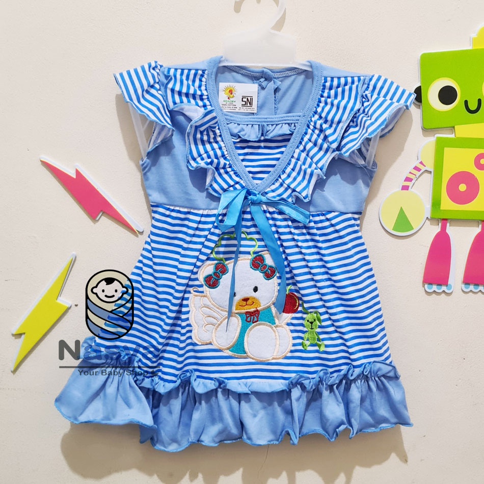 [MK-019] Setelan Baju Anak Perempuan mix denim motif cartoon