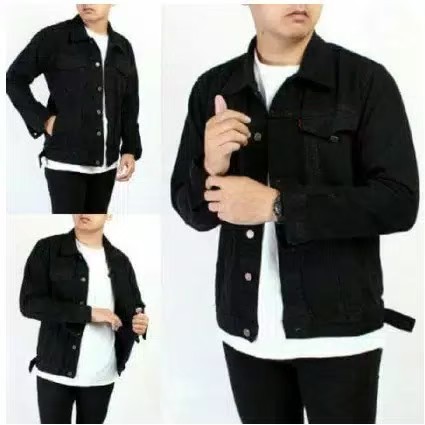 JAKET JEANS HITAM PEKAT JAKET HITAM POLOS JAKET PRIA