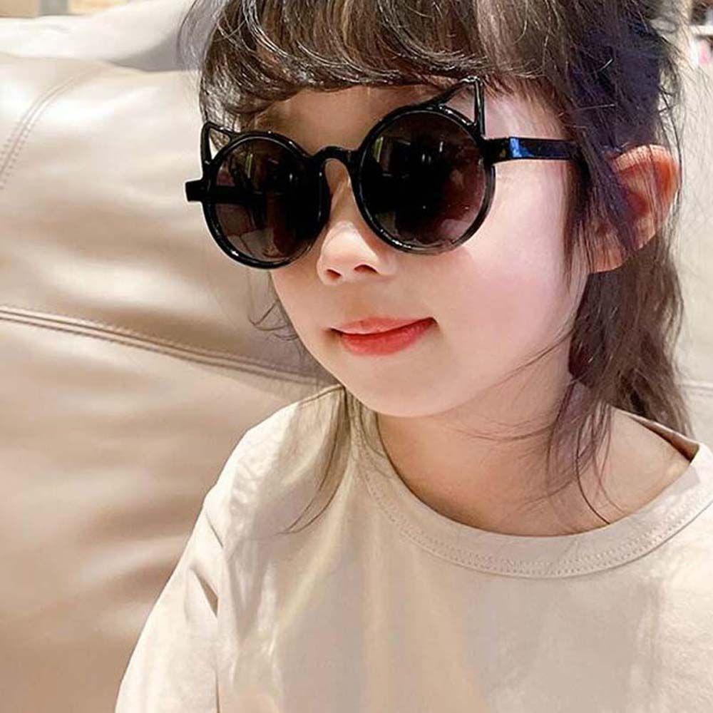 [Elegan] Kacamata Matahari Anak-Anak Lucu Fashion Bingkai PC Bulat Retro Unisex Polarized Sunglass