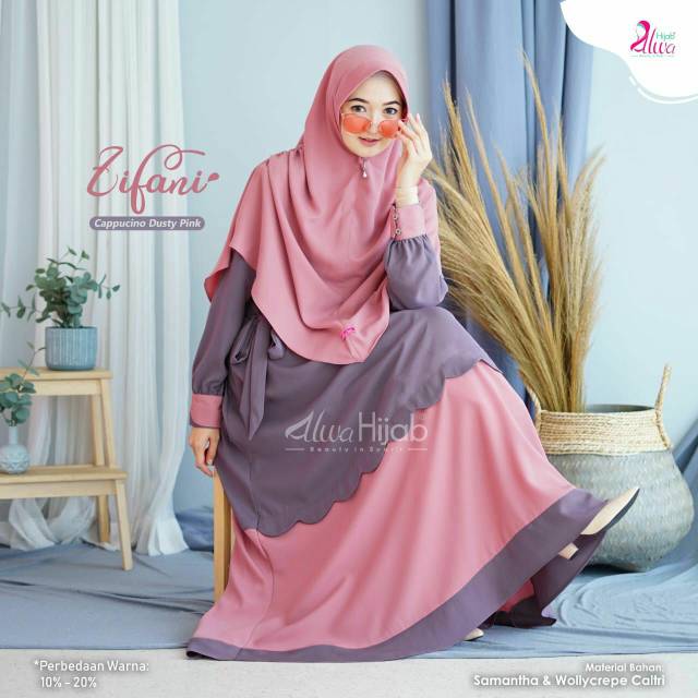 Zifani by alwa hijab (gamis wolly crepe)