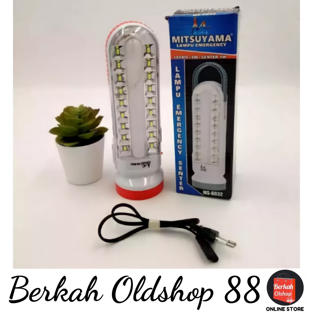 Berkah Oldshop 88 - Lampu Emergency 18 LED + 5Watt + Senter 1Watt Mitsuyama MS-6032