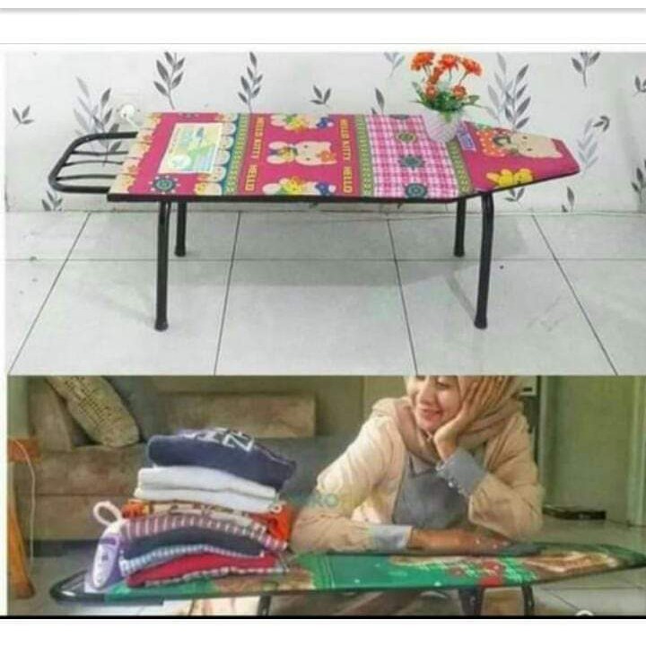 MEJA SETRIKA DUDUK / MEJA SETRIKA BAJU KAKI PENDEK / MEJA SETRIKA KAKI PENDEK DUDUK