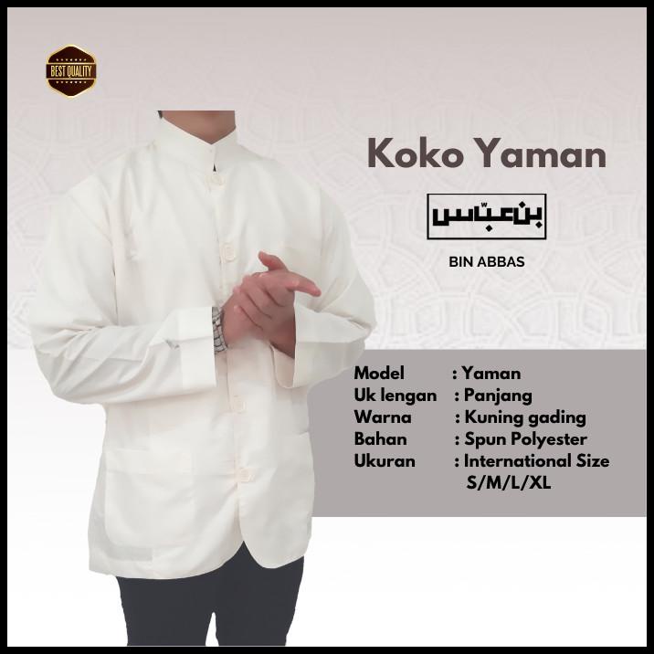 Bin Abbas Baju Koko pria terbaru habaib premium kuning gading jumbo