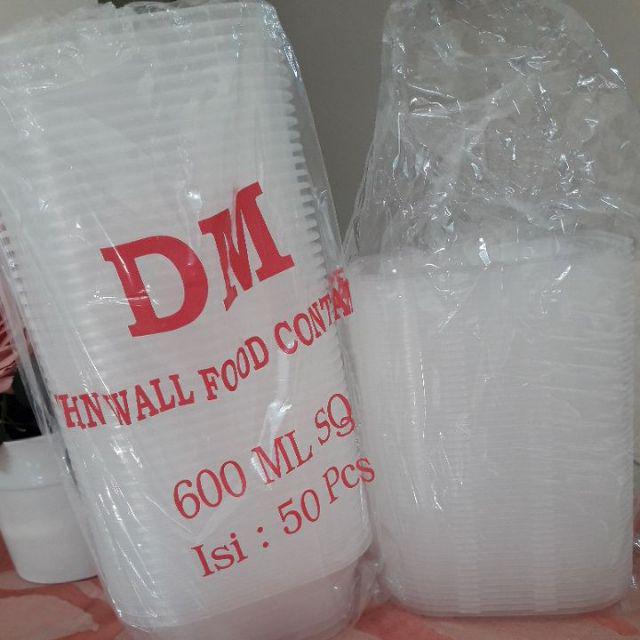 Thinwall 600 Ml Sq Kotak Plastik Isi 50
