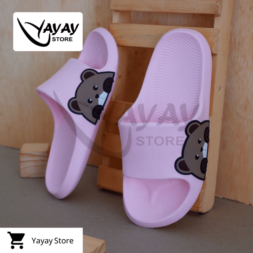 Sandal Slop Eva Anak-Anak Perempuan Warna Warni Ringan Letur Anti slip dan Anti air