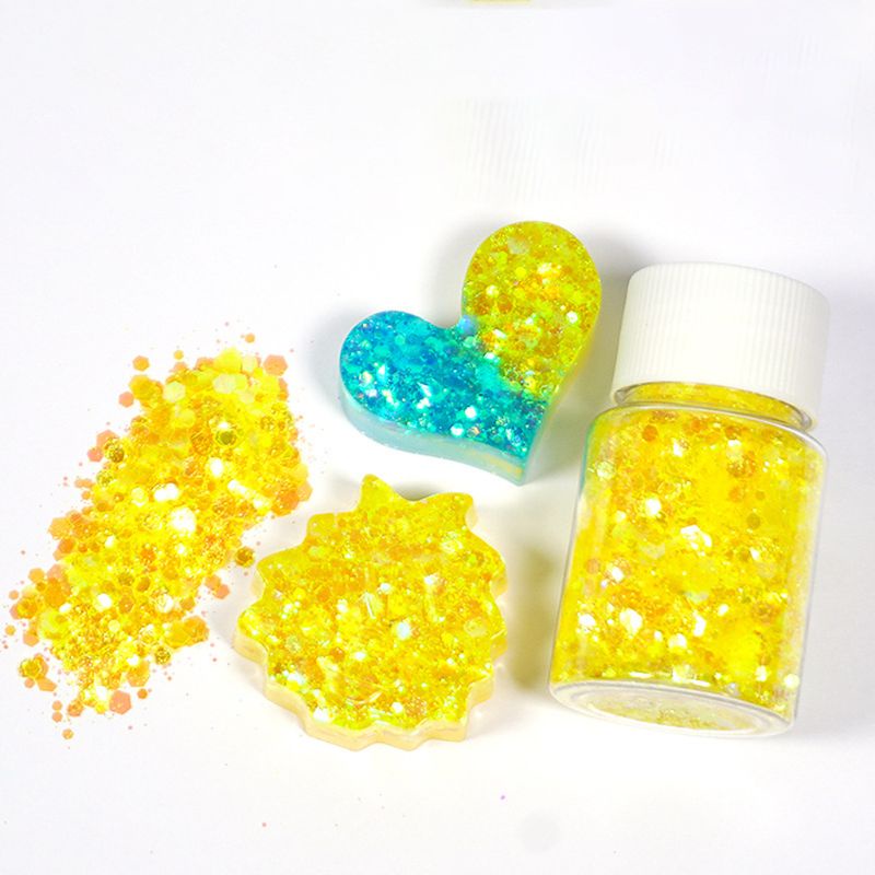 Siy 6pcs / Set Cetakan Resin Epoksi Sequin Glitter Untuk Dekorasi Diy