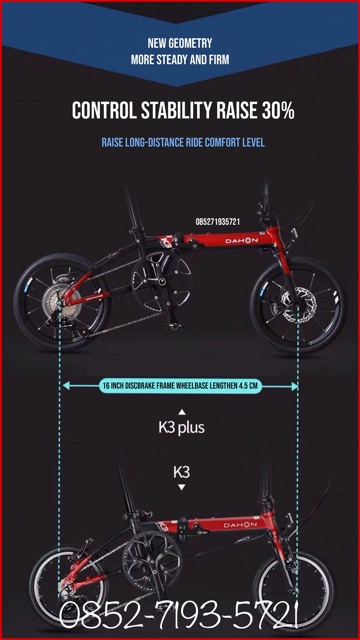 dahon k3 spesifikasi