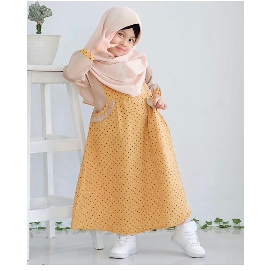 BAJU GAMIS  ANAK  UKURAN  4 TAHUN 5 TAHN 6 TAHUN GAMIS  SYAZA 