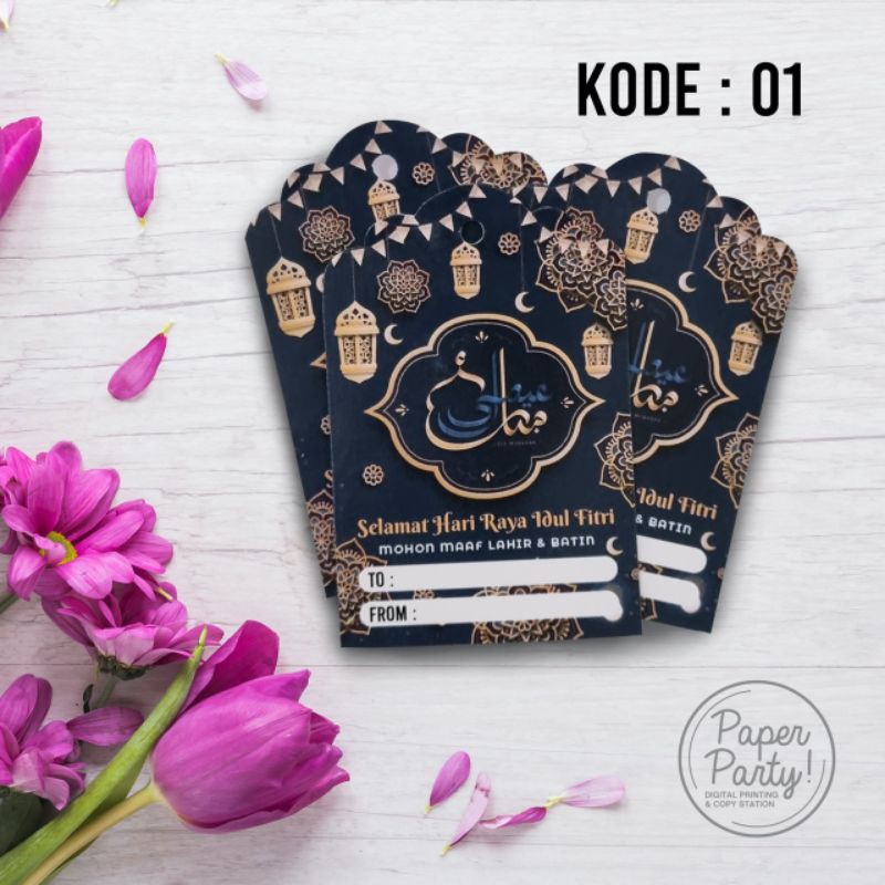

tag / hang tag tema lebaran / idul fitri isi 100 bj