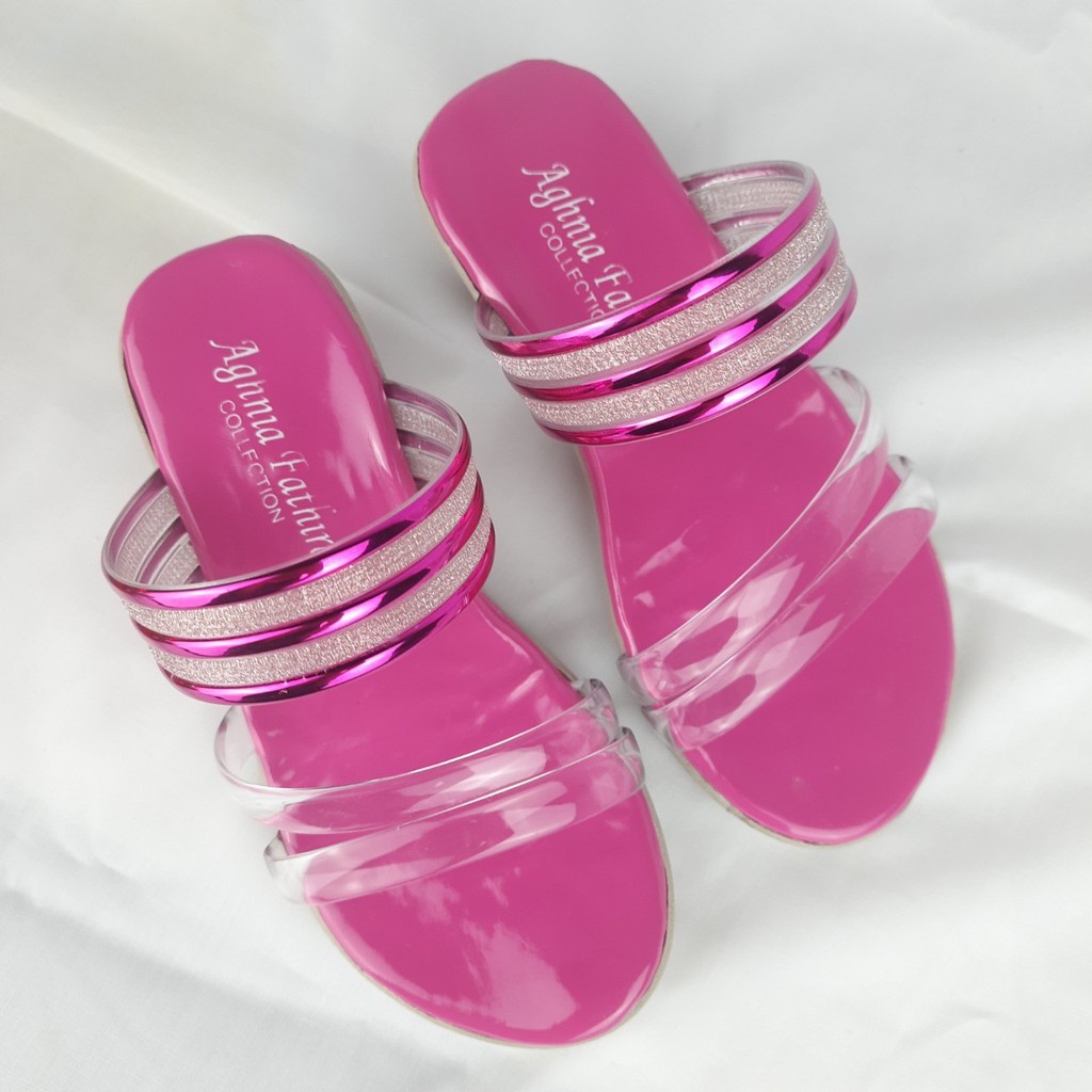 [TAMAN SEPATUKU] SANDAL PESTA ANAK JELLY GLITTER 3 4 5 6 TAHUN KAX07