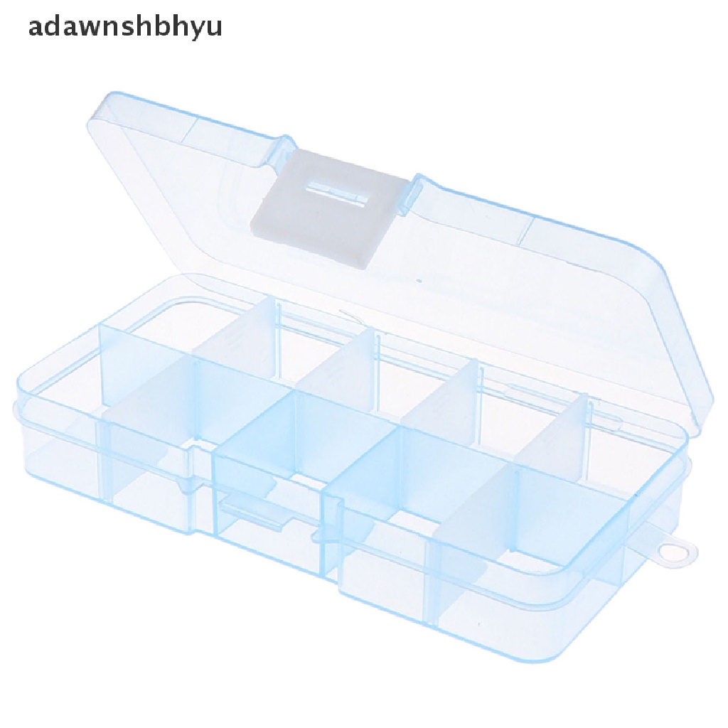 Adawnshbhyu Adjustable 10sekat Kotak Penyimpanan Plastik Perhiasan Screw Organizer Container