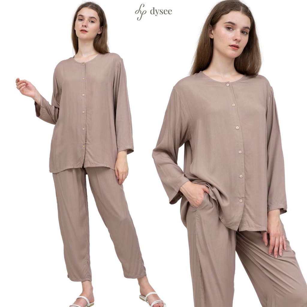 (PIYAMA POLOS) PIYAMA RAYON PAJAMAS RAYON SET BAJU WANITA VIRAL ELEGAN MURAH