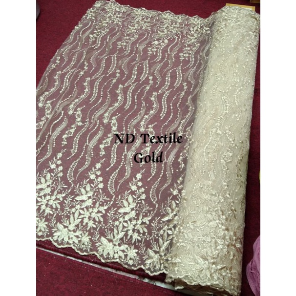 Kain Tile Akar Mutiara As/Tile Embroyderry/Bahan Kebaya