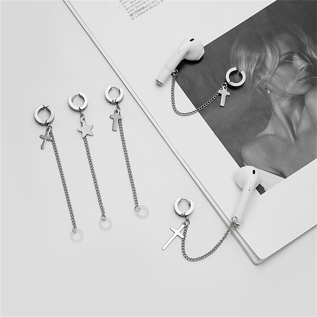 Hu Hu Hu Hu Hu Alat Bantu Pasang Kacamata♡ 1 Pc Anting Tali Earphone Universal Bahan Stainless Steel Anti Hilang