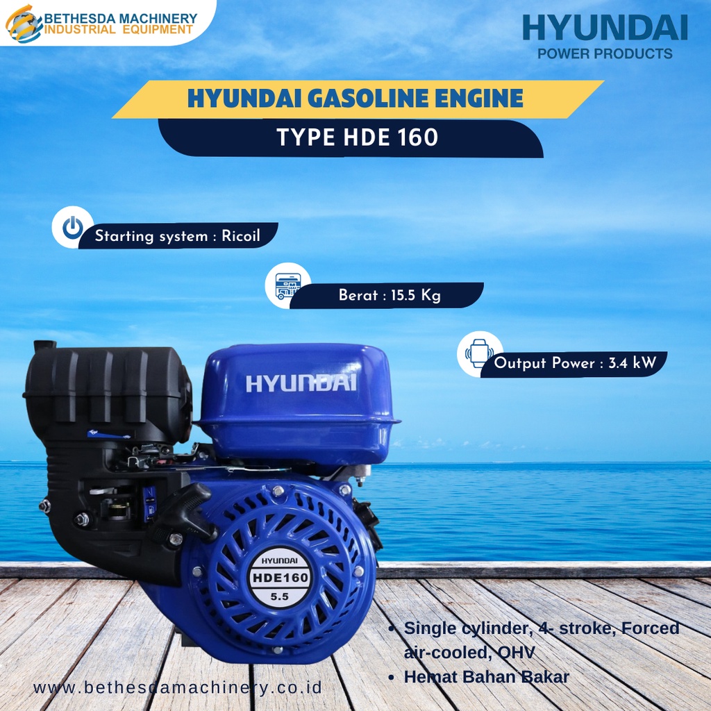 Mesin Penggerak HYUNDAI 5.5 HP HDE 160 Hyundai Korea Mesin Ketinting