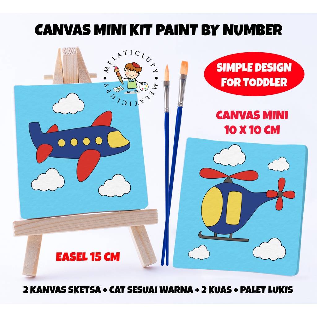 

PAINT BY NUMBER CANVAS MINI 10X10cm GAMBAR SIMPLE