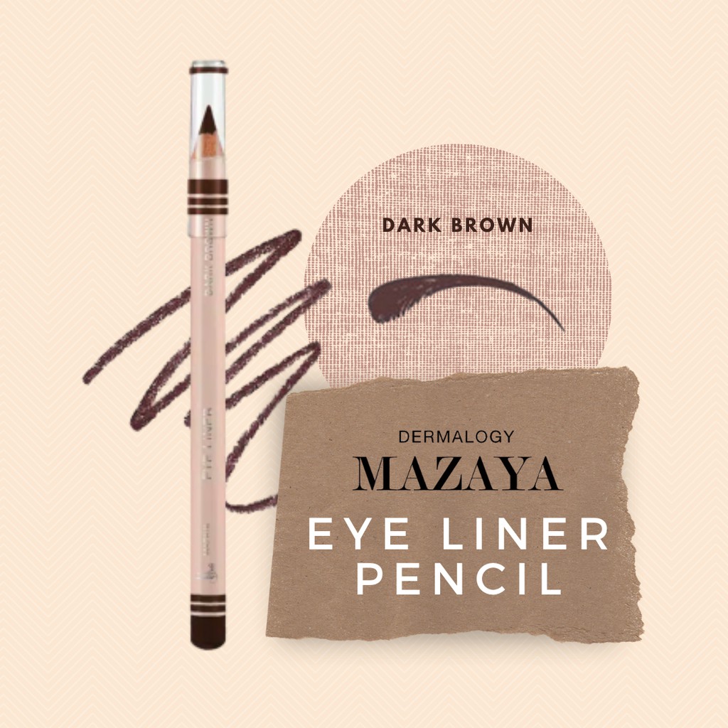 [PROMO] Mazaya Eyeliner Pencil - Dark Brown (Coklat Tua) Waterproof Long Lasting | Kosmetik Halal