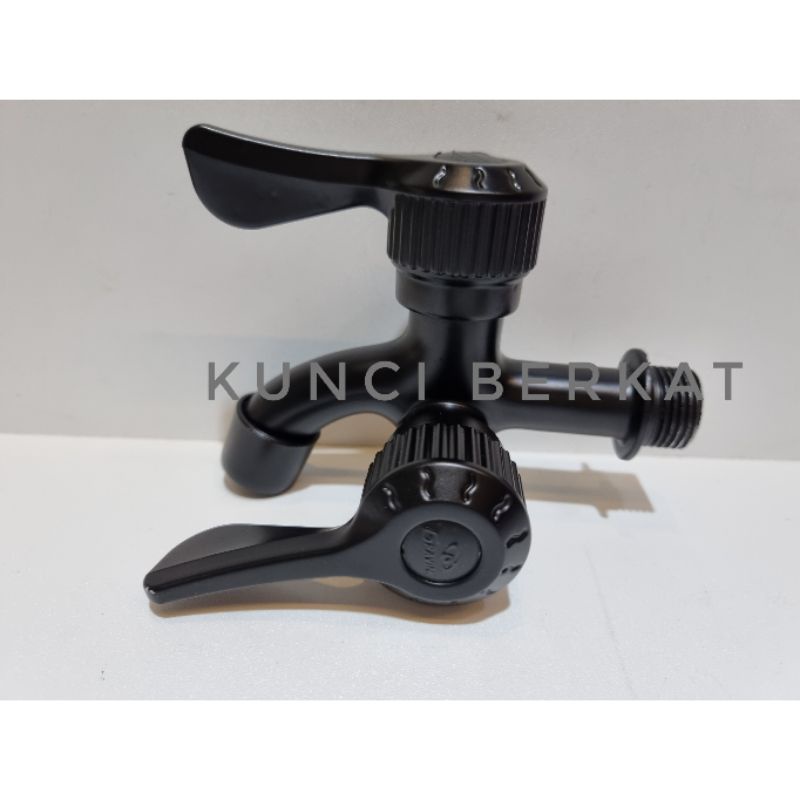 Kran cabang hitam/Keran Shower/Kran Cabang air dingin/Kran Double Black