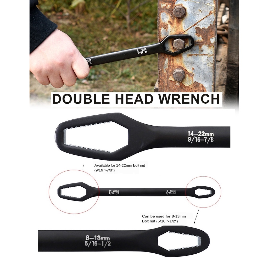 KUNCI RING DOUBLE HEAD UNIVELSAL Wrench Adjustable KUNCI PAS RING MULTI SIZE UKURAN AA