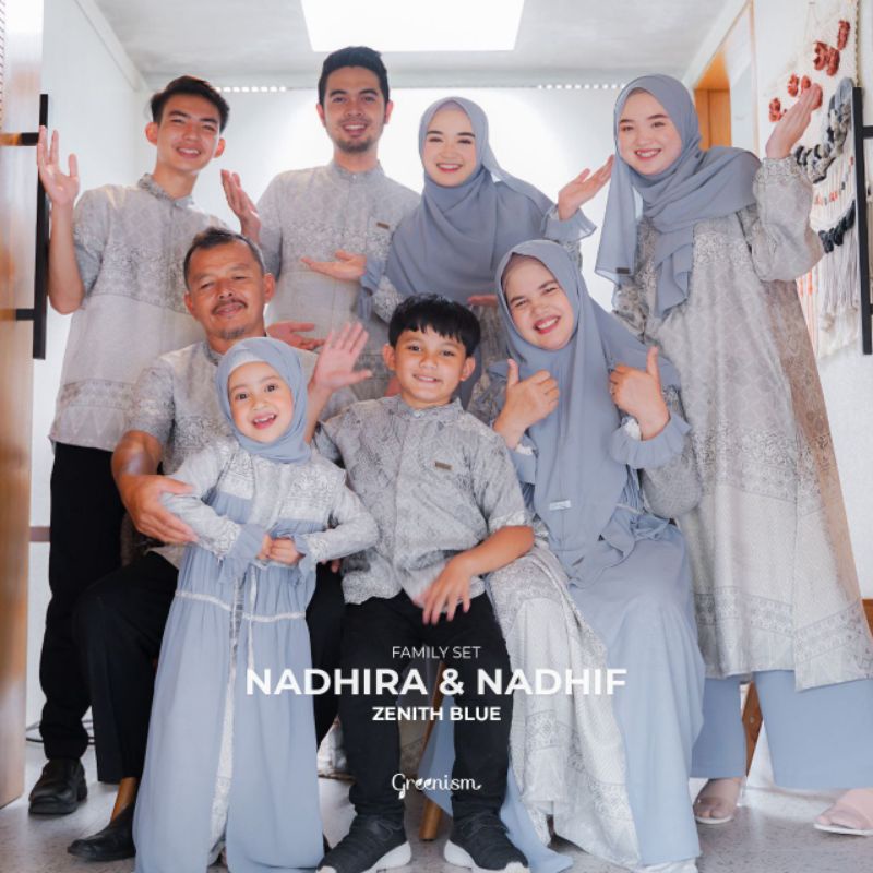 Nadhira Dress ibu Sarimbit Motif Greenism 2022 ready