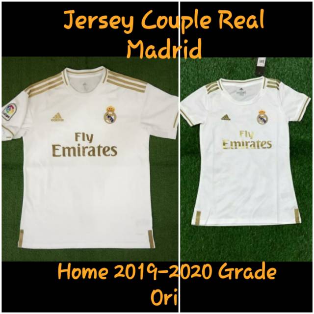 JERSEY COUPLE PASANGAN PRIA DAN WANITA REAL MADRID HOME 2019-2020 GRADE ORI