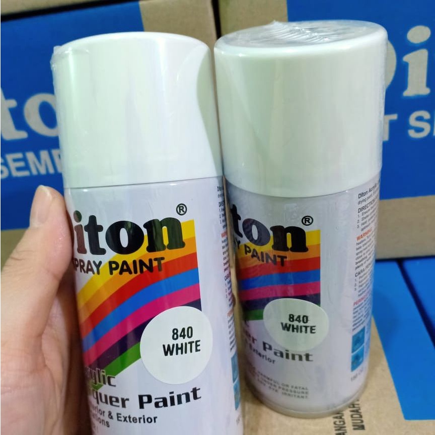 Pilox Cat Semprot DITON Spray Paint Acrylic Lacquer Paint - 840 White / Putih Mengkilap / White Glossy (150cc/Kecil)