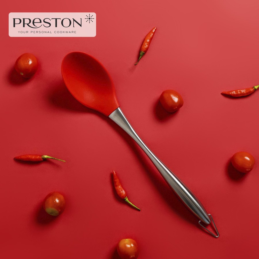 PRESTON COOKWARE SPOON - Big Spoon Spatula MERAH - Sutil Masak Silikon Food Grade / Irus Sendok Besar