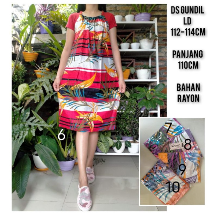 Daster Gundil Tanpa Lengan Dress Rayon Busui