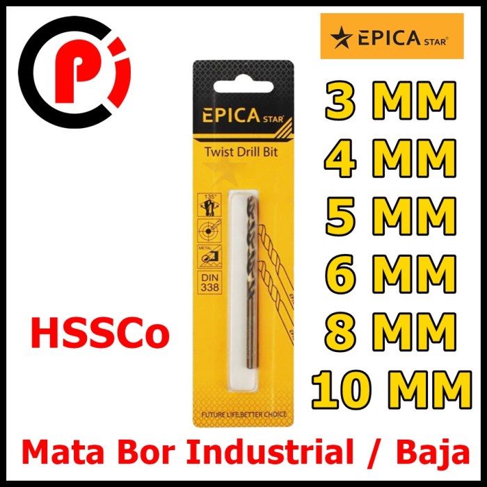 EPICA STAR Mata Bor Besi Baja HSSCo Banya Ukuran Drill Industrial