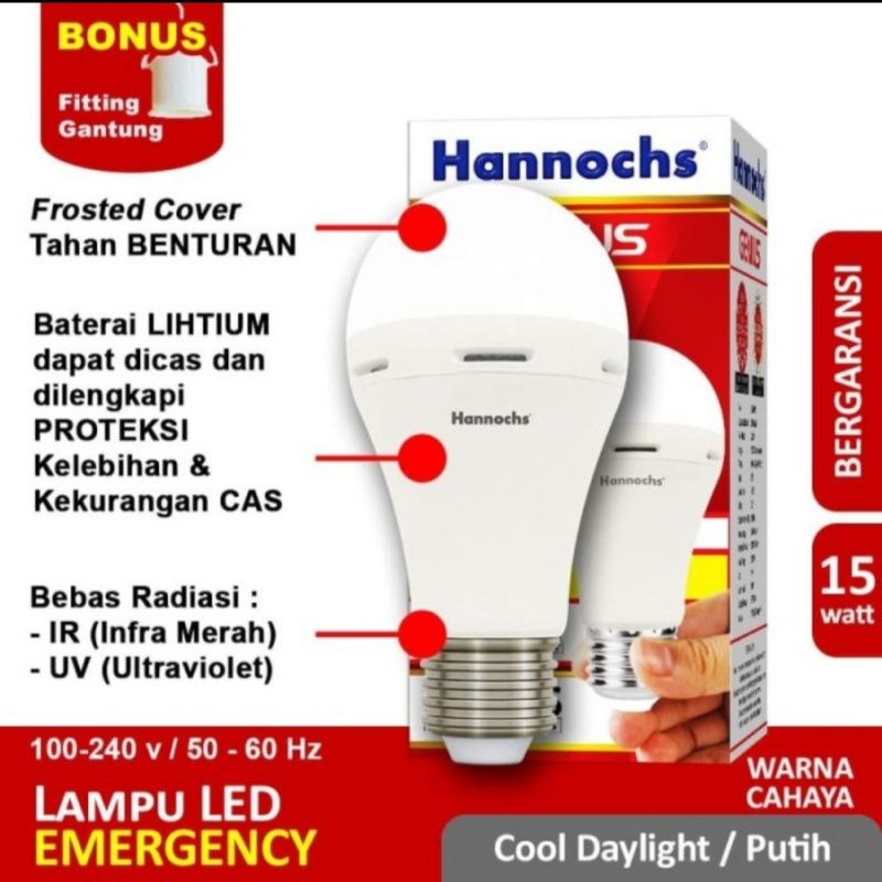 Hannochs led emergency Genius 15w AC/DC cool daylight. Led magic 15watt